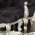 Baroque armchair and stool  legs detail