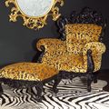 Baroque armchair and stool black painted finish mahogany frame