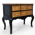 Black wood dresser full view, the cabriole legs shape obviously shown.