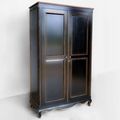 Black wood wardrobe cabinet full view