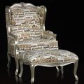 French Louis XV bergere wings back custom