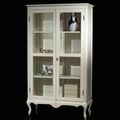 Louis XV Vitrine 2 glass door white painted