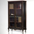 Louis XV Vitrine 2 glass door black color