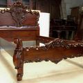 Mahogany wood bed frame full view