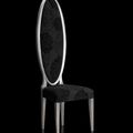 Oval backrest chair black fabric