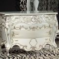 French Louis CV rococo dresser silver on white paint