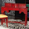 Vintage dressing table painted in red