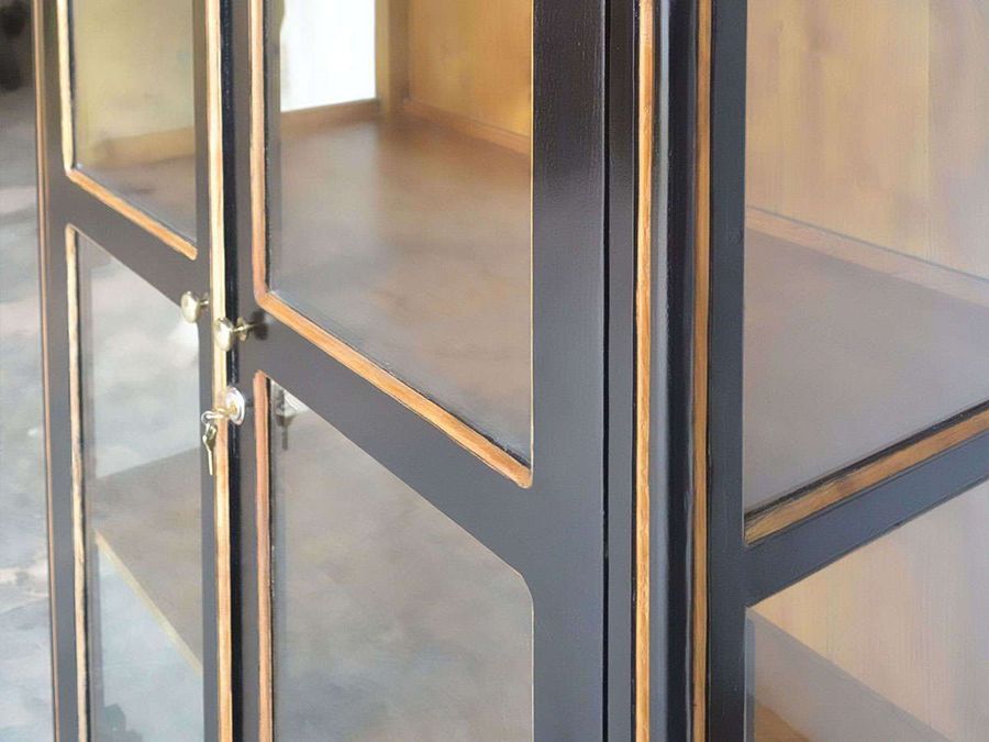 Solid  brass door pulls and lock detail