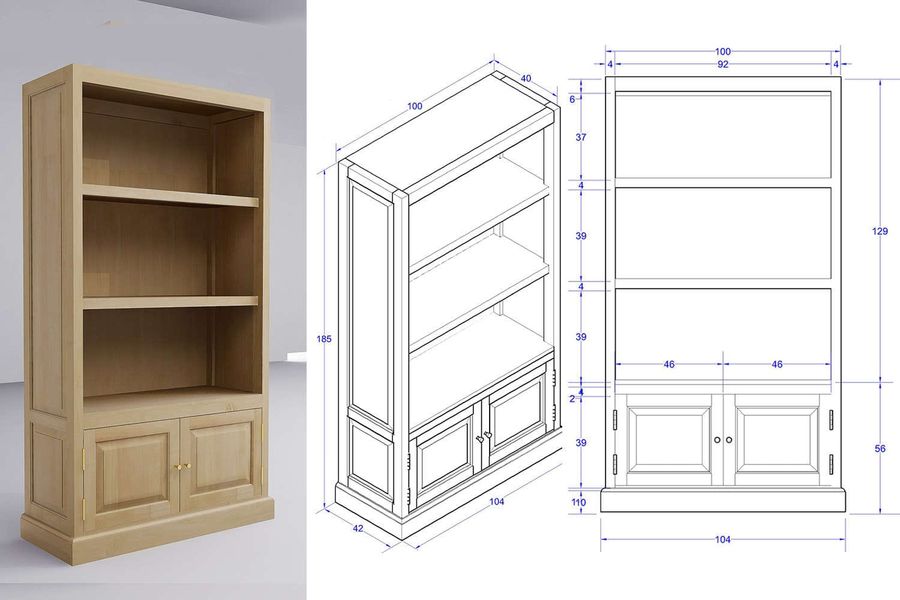 Colonial bookcase-plans