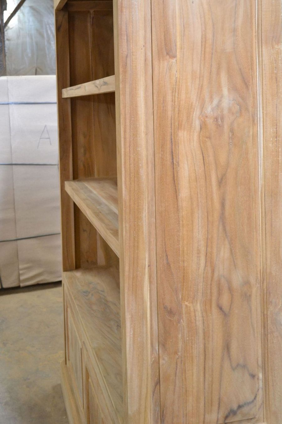 Colonial bookcase teak woodgrains