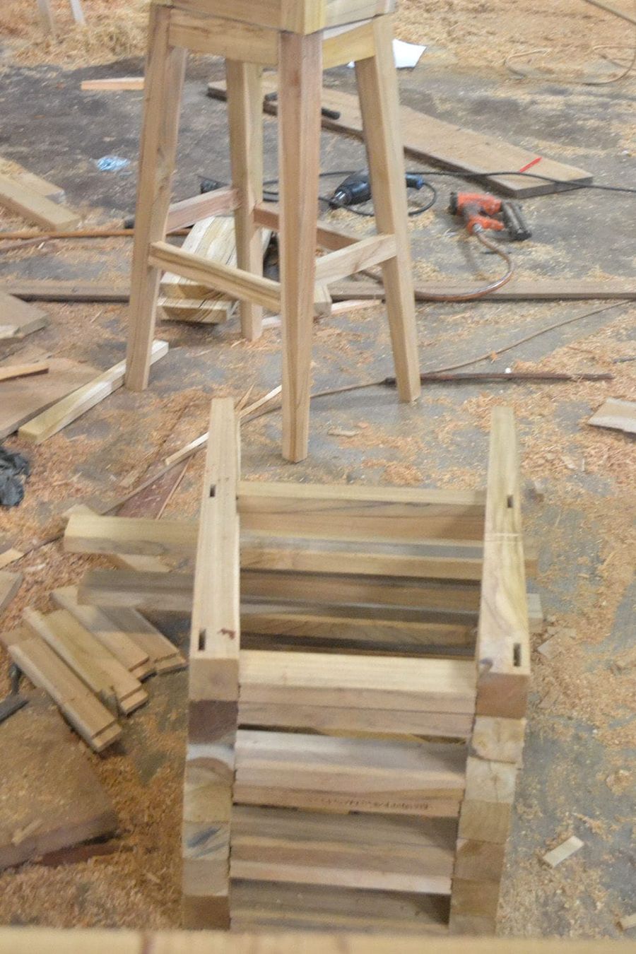 Communal twin barstools