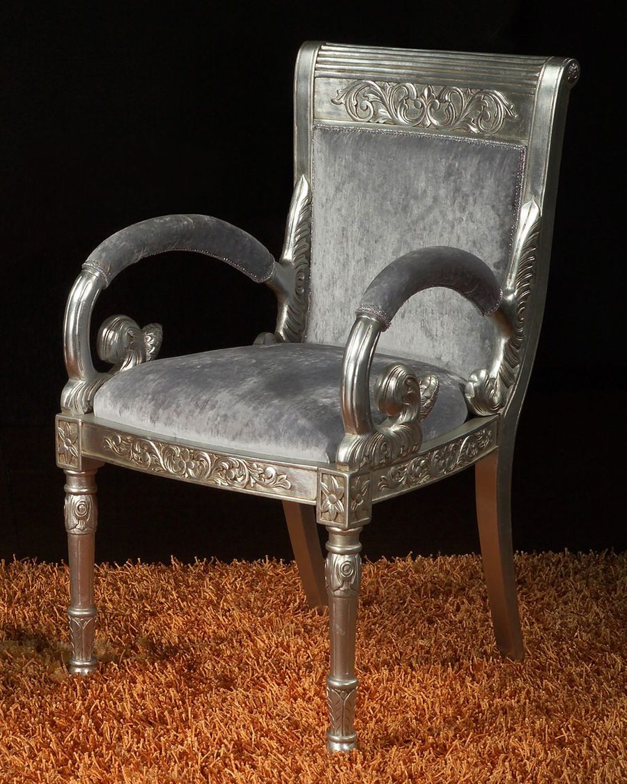 Empire carver chair silver paint