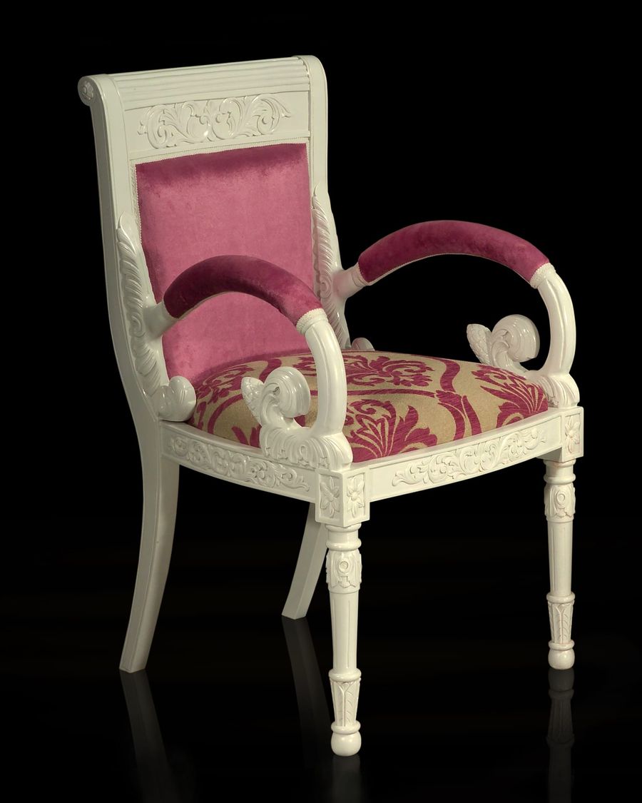 Empire carver chair white painted