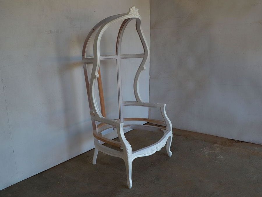 Arm rest wood and upholstery detail