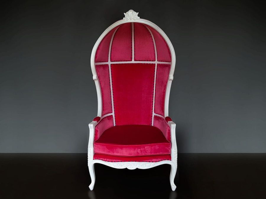 Mahogany wood Kubah chair front view