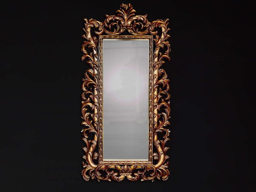 Acanthus carving wall mirror full view