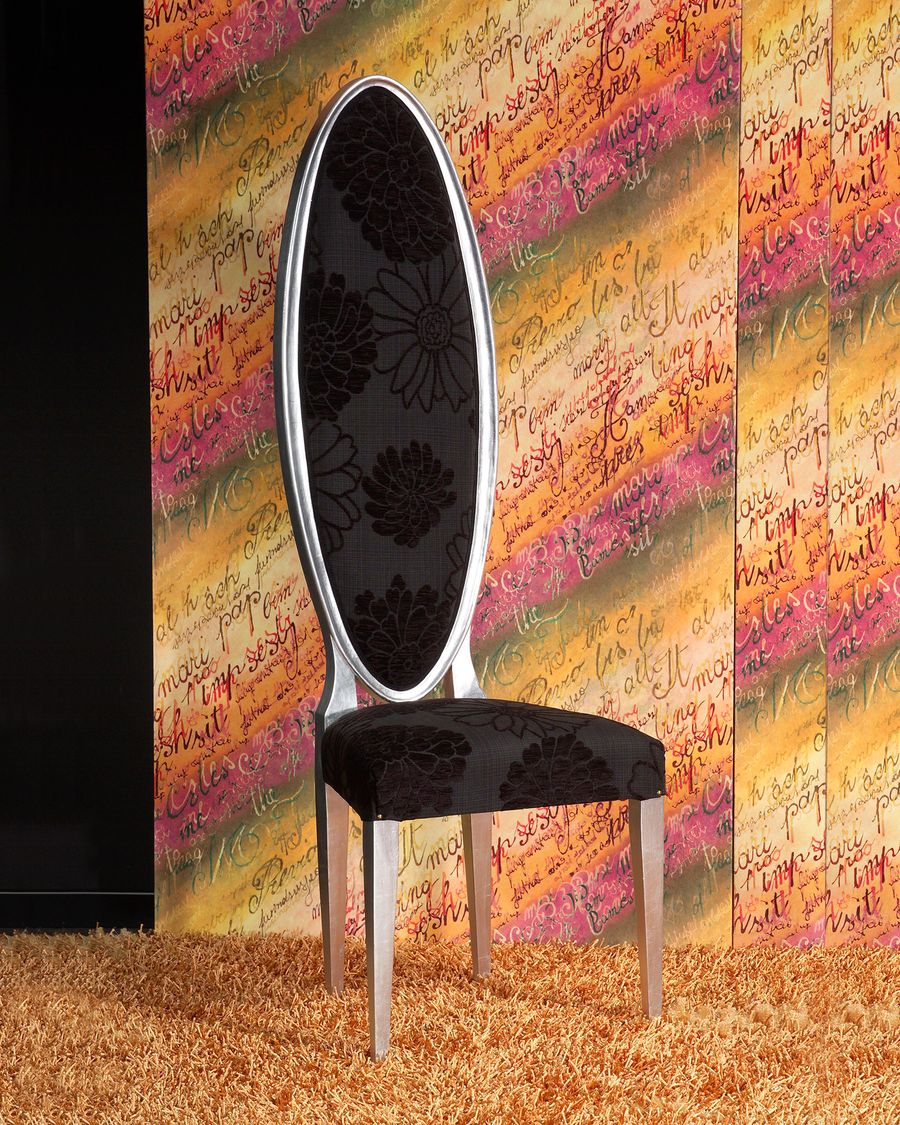 Oval backrest chair black