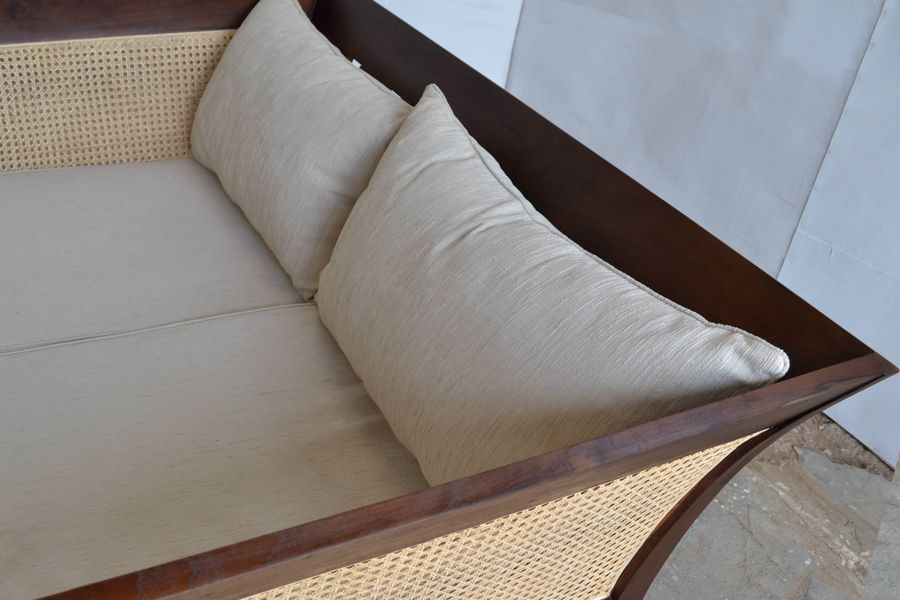 Teak wood backrest top rail detail