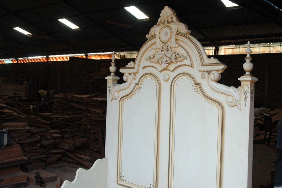 Headboard finial detail view