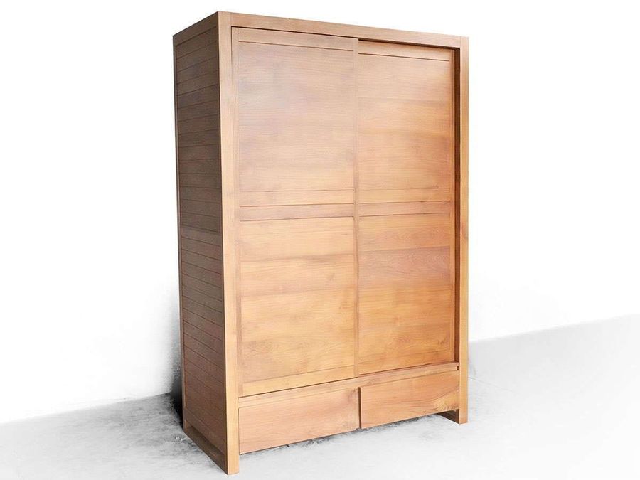 teak wood wardrobe full view