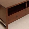 Tv stand 2 drawers mahogany wood top side