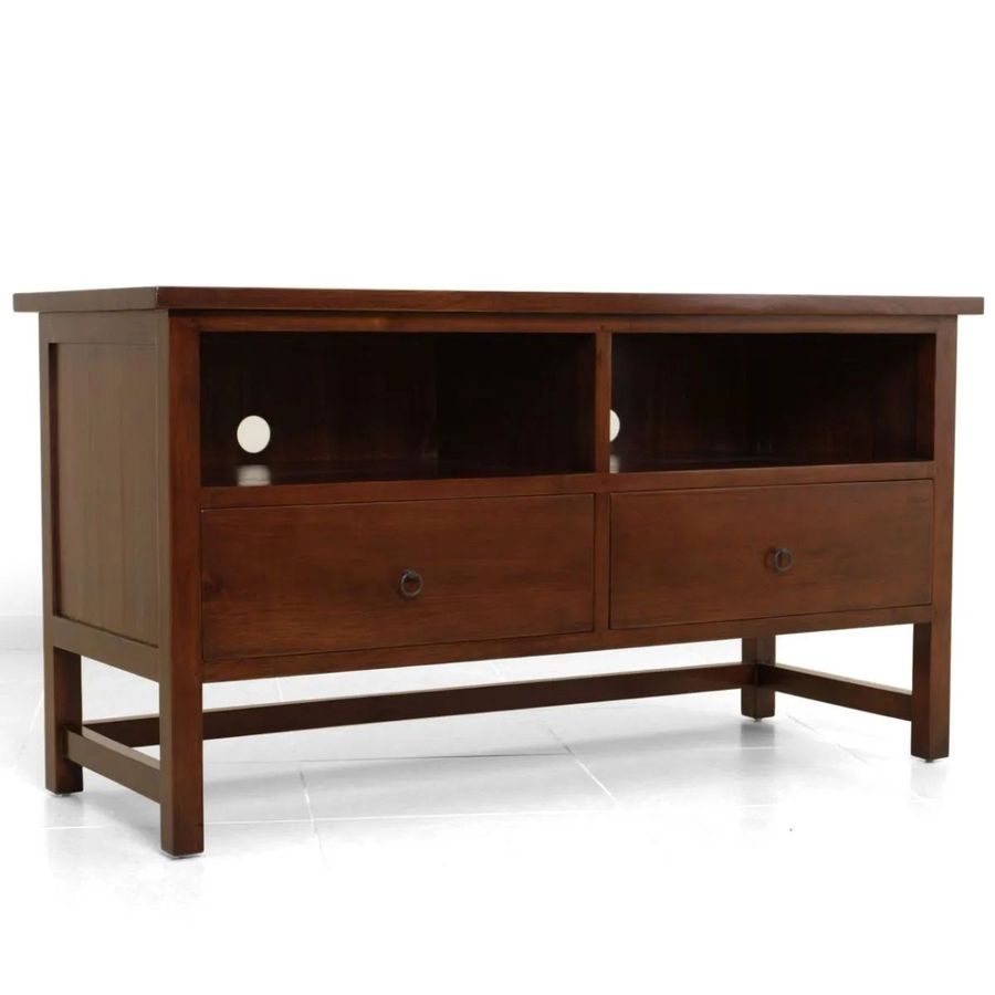 Tv stand 2 drawers mahogany wood