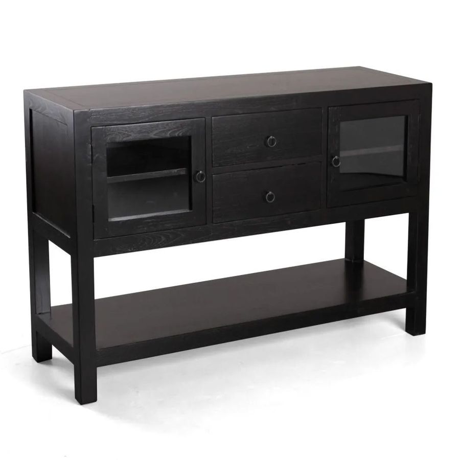 Mahogany simple sideboard black painted