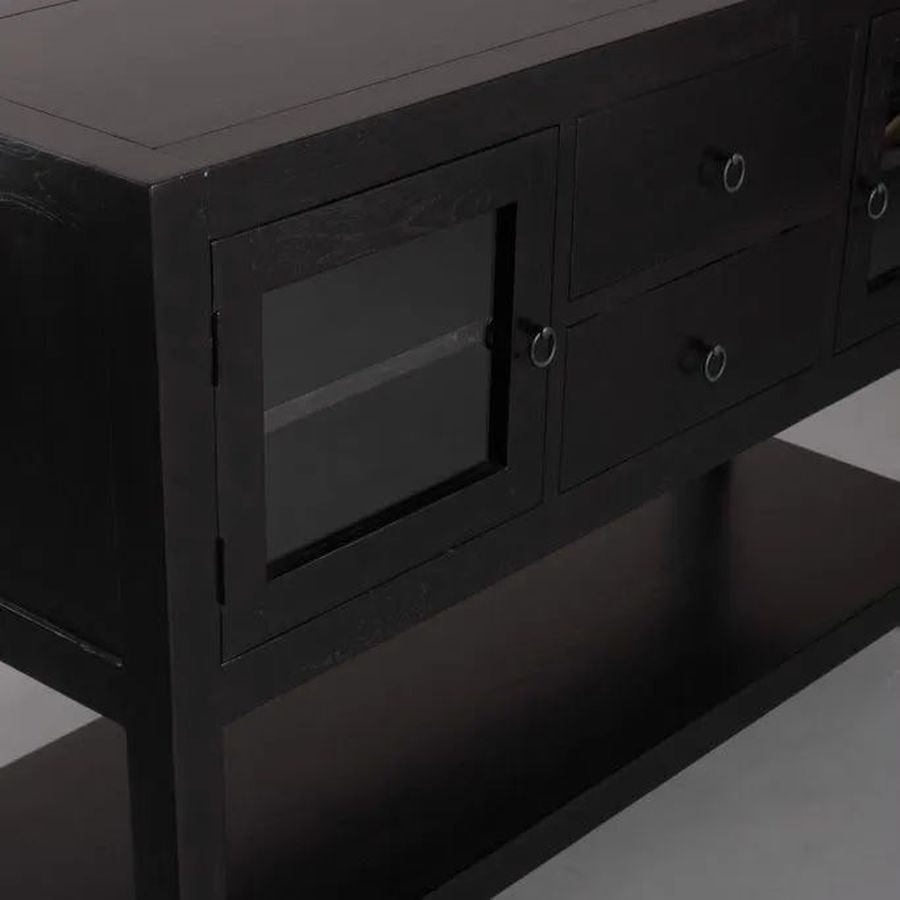 Mahogany simple sideboard doors detail