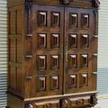 Dutch Flanders paneled armoire made of mahogany wood