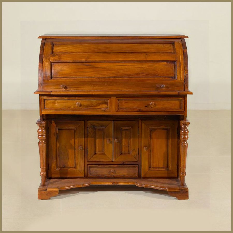 American roll top desk front detail