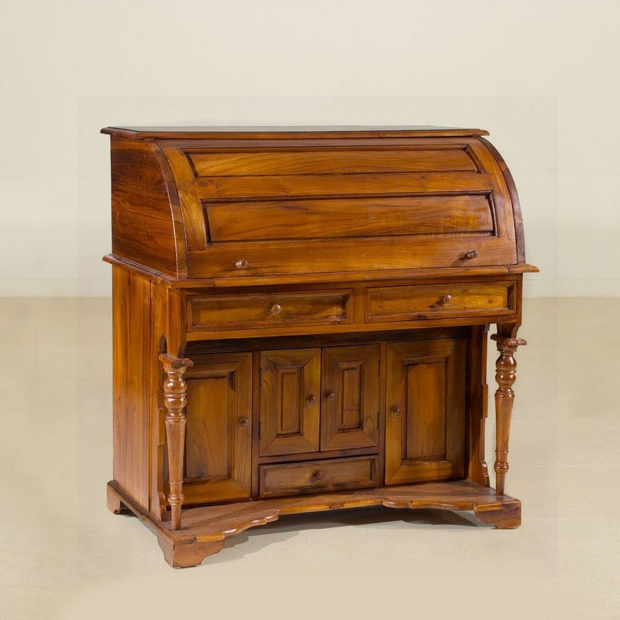 American roll top desk made of teak wood