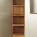 Bali teak bathroom slim shelving unit front view
