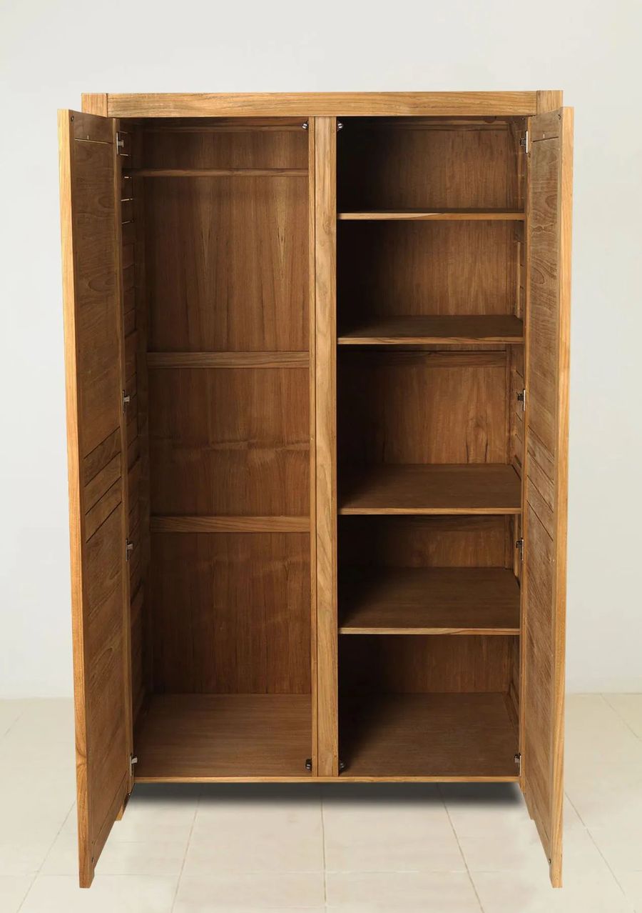 Compartment detail of Bali teak bathroom armoire