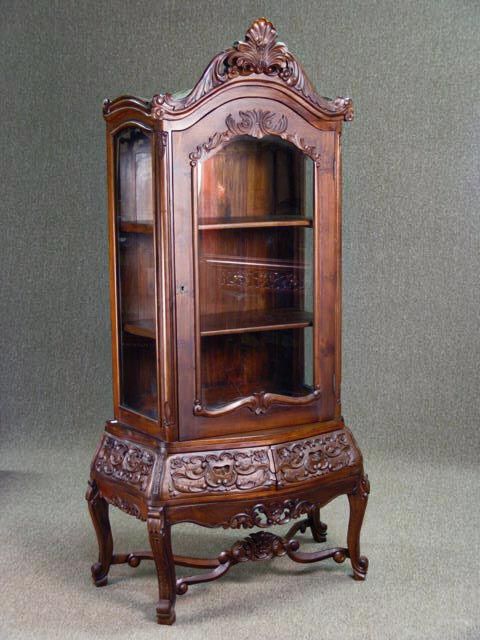 Late baroque vitrine glass doors and sides