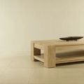 Plain solid wood sturdy legs coffee table mindi wood
