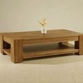 Plain solid wood sturdy legs coffee table coated with polyurethane