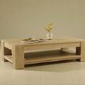 Plain solid wood sturdy legs coffee table white washed