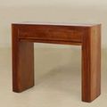 Plain console table 2 drawers teak wood brown wood stained
