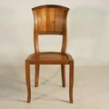 Teak dining chair front detail