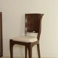 Biedermeier dining chair white fabric seat upholstery