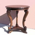 Chippendale tripod accent table scrolling top legs