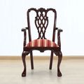 Front side detail of Chippendale ribbon carving armchair