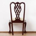 Back side detailed view of the Chippendale ribbon backrest dining chair