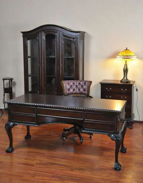 Chippendale bureau with swivel chair