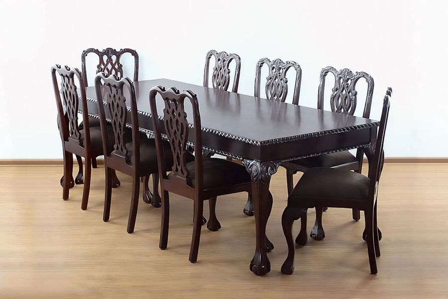 Chippendale large dining table using in dining furniture set