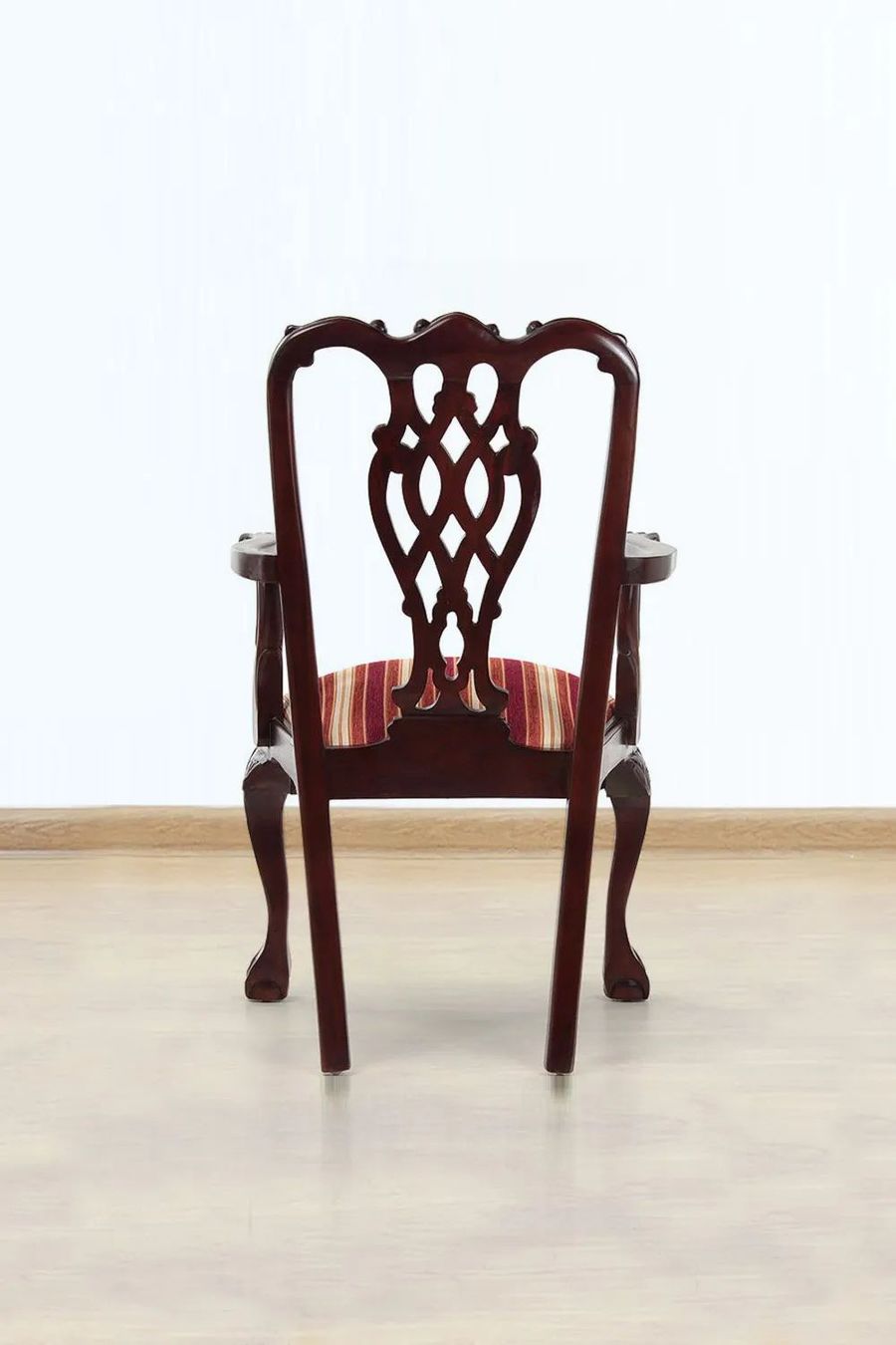 Back side detail of Chippendale ribbon carving armchair