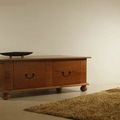 Bun feet coffee table solid wood