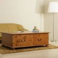 Bun feet coffee table candy yellow stain