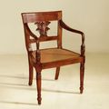 Palm carving colonial armchair mahogany wood