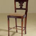 Colonial palm carving backrest bar chair teak wood
